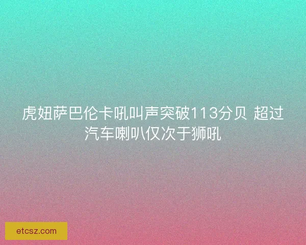 虎妞萨巴伦卡吼叫声突破113分贝 超过汽车喇叭仅次于狮吼 虎妞萨巴伦卡吼叫声突破113分贝 超过汽车喇叭仅次于狮吼