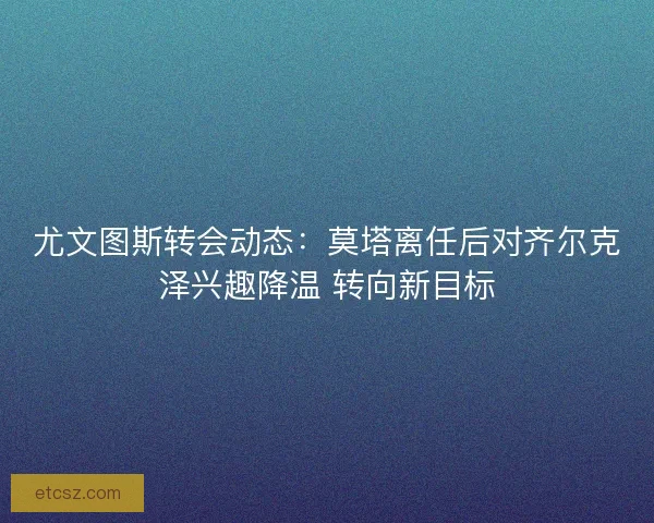 尤文图斯转会动态：莫塔离任后对齐尔克泽兴趣降温 转向新目标