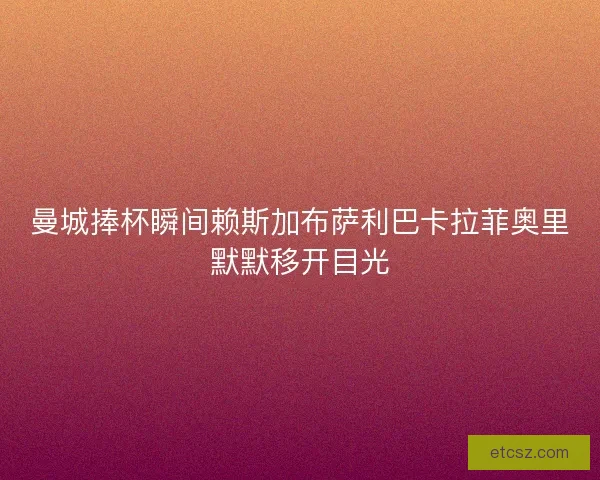 曼城捧杯瞬间赖斯加布萨利巴卡拉菲奥里默默移开目光 曼城捧杯瞬间赖斯加布萨利巴卡拉菲奥里默默移开目光